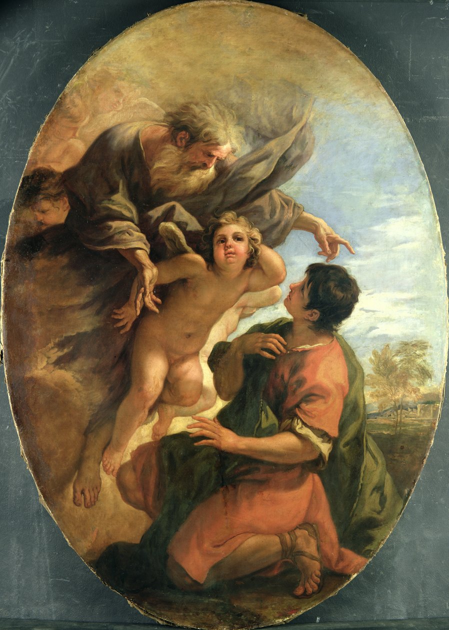 Tanrı Musa'ya Yanan Çalı'da görünüyor, c.1695-1700 by Sebastiano Ricci