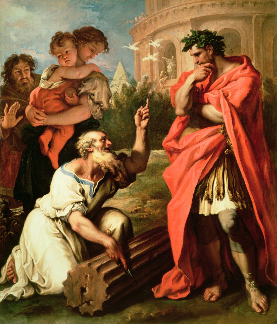 Tarquin the Elder danışmanlığında Attus Nevius the Augur by Sebastiano Ricci