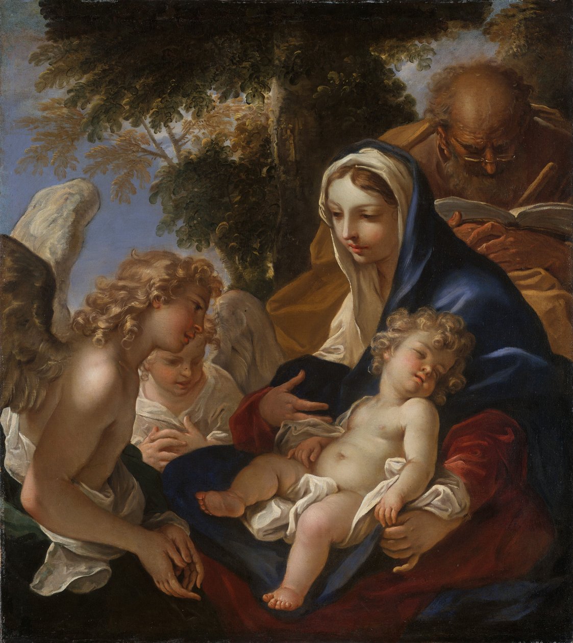 Meleklerle Kutsal Aile, c.1700 by Sebastiano Ricci