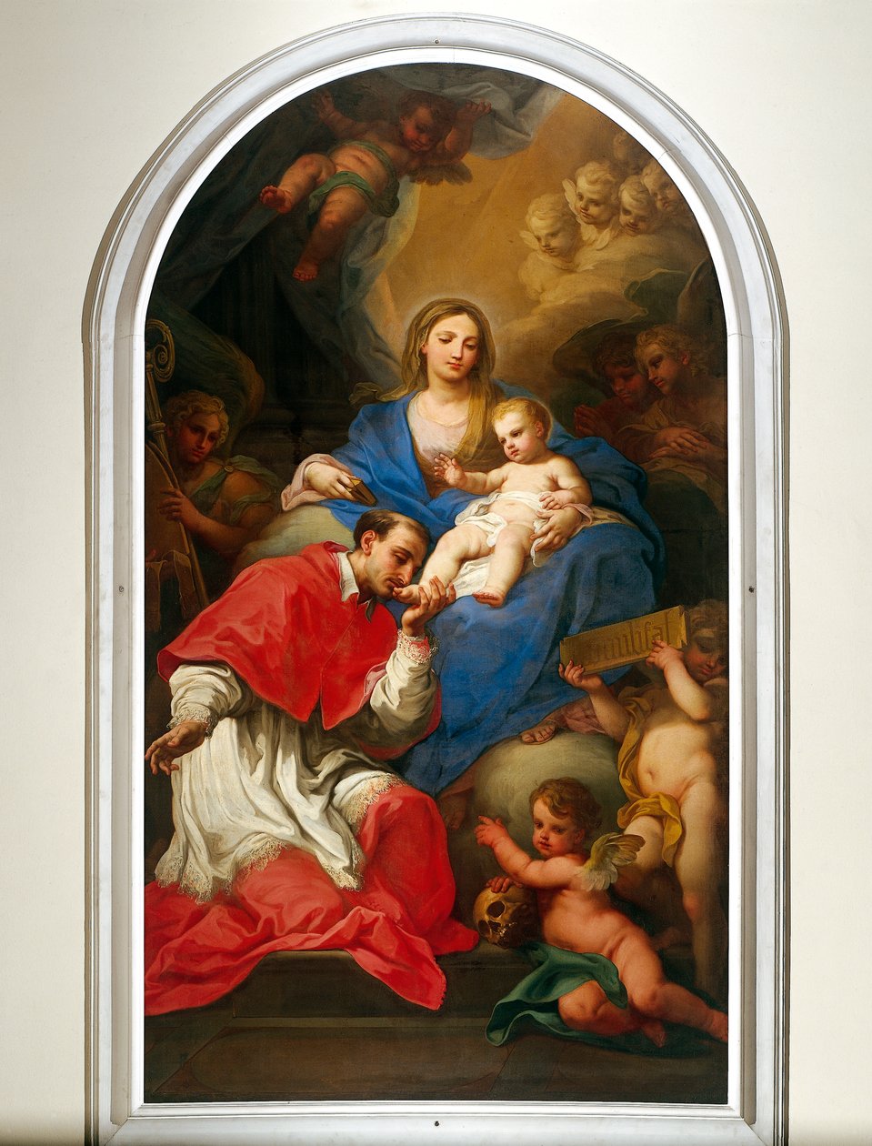 Bakire ve Aziz Charles Borromeo Sebastiano Conca (1680-1764) Aula Magna (konferans tiyatrosu) Üniversite Sarayı, Torino by Sebastiano Conca