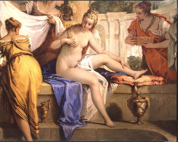 Bathsheba Banyosu, c.1725 (tuval üzerine yağlı boya) (206172 detayı) by Sebastiano Ricci