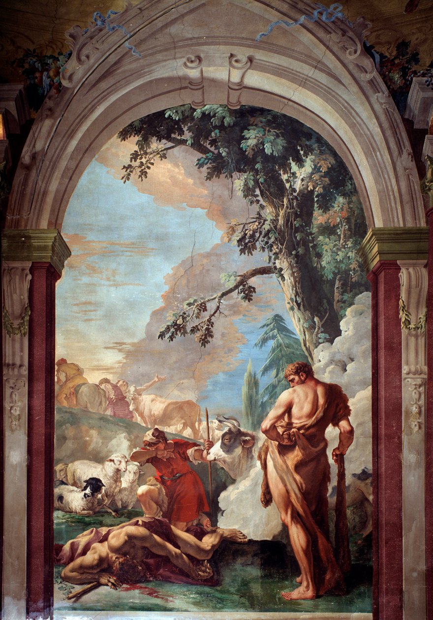 Herkül ve Cacus - Fresk by Sebastiano Ricci