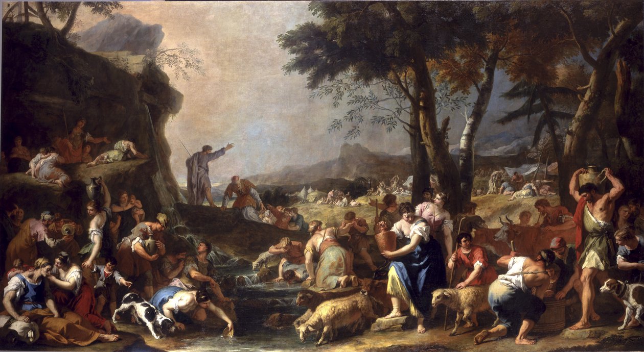 Musa kayadan su akıtır, 1725-26 by Sebastiano Ricci