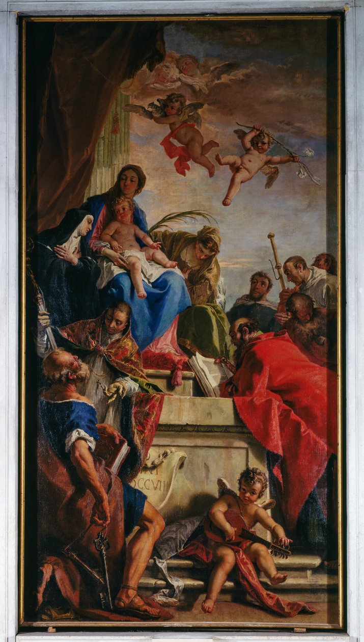 Leydimiz Azizlerle taçlandı by Sebastiano Ricci