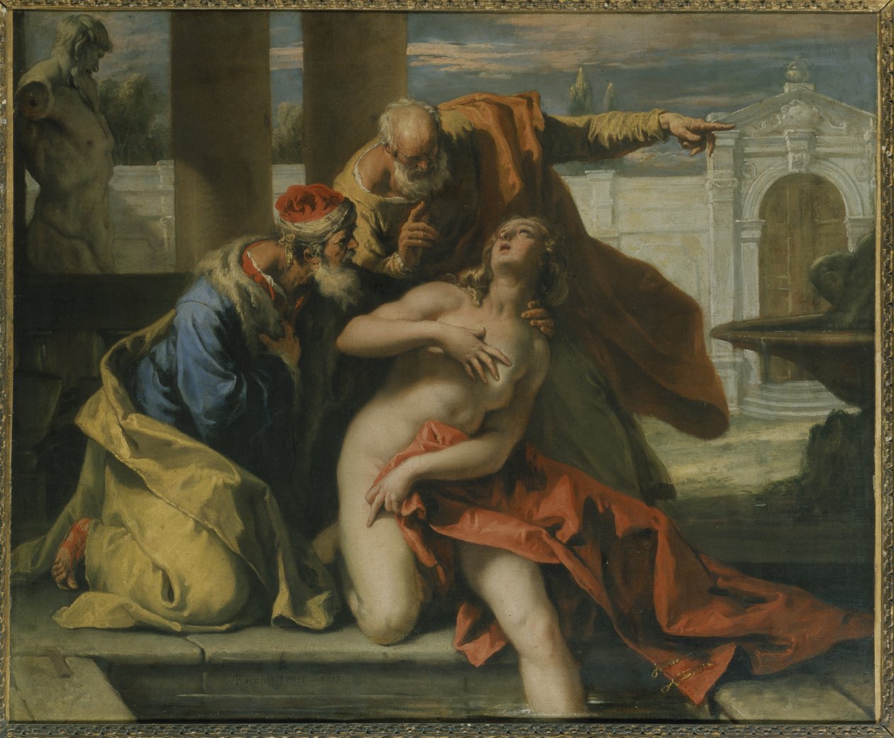 Susannah ve Yaşlılar (tuval üzerine yağlı boya) by Sebastiano Ricci