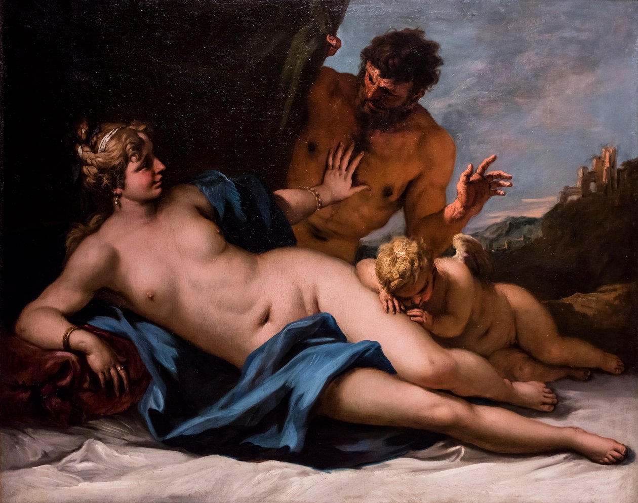 Satir tarafından şaşırtılan Venüs, c. 1720/25 (Tuval üzerine yağlıboya) by Sebastiano Ricci