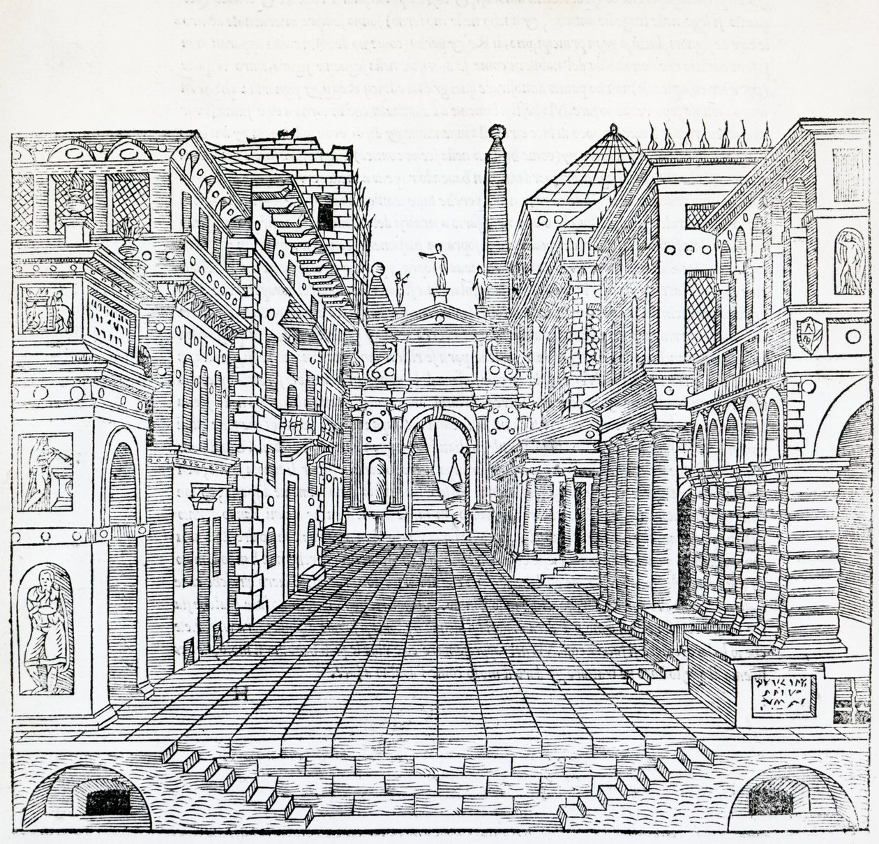Sihirli sahne, Sebastiano Serlio (1475-1554) tarafından tiyatro sahnesi tasarımı, Treatise on Architecture, Kitap II