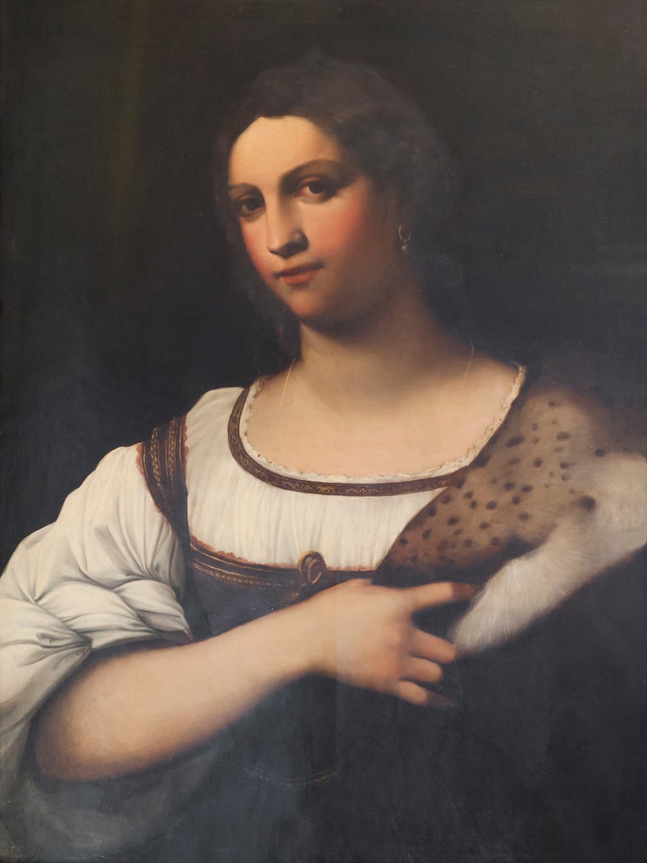 Bir kadının portresi veya Fornarina (panel üzerine yağlıboya) by Sebastiano del (c.1485 1547) Piombo