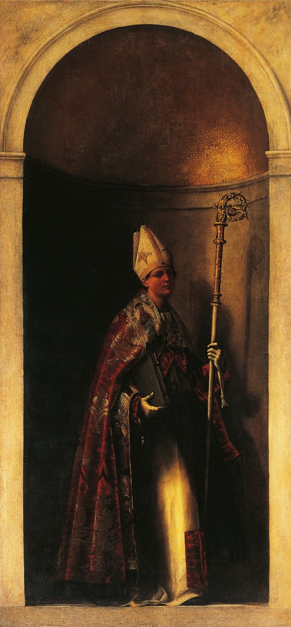 Toulouse Aziz Louis, organ kapısından dekorasyon, yaklaşık 1509, Sebastiano del Piombo (yaklaşık 1485-1547), tuval üzerine yağlıboya, 293x137 cm, San Bartolomeo Kilisesi, Venedik, İtalya by Sebastiano del (c.1485 1547) Piombo