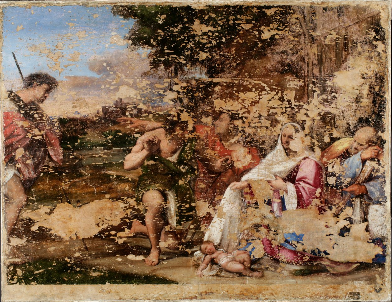 Çobanların Tapınması (temizlikten sonra, restorasyondan önce) 1510 by Sebastiano del Piombo