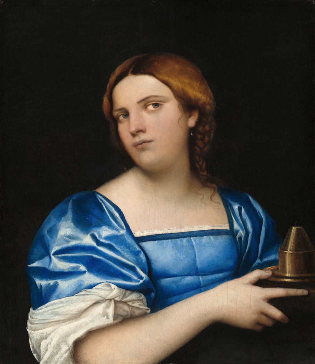 Genç Bir Kadının Bilge Bakire Olarak Portresi by Sebastiano del Piombo