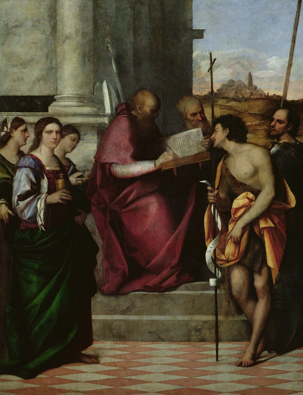 SS ile Aziz John Chrysostomos. Paul, Liberalis, John the Baptist, Cecilia, Catherine ve Mary Magdalene, 1509 (ayrıca bkz. 156221) by Sebastiano del Piombo