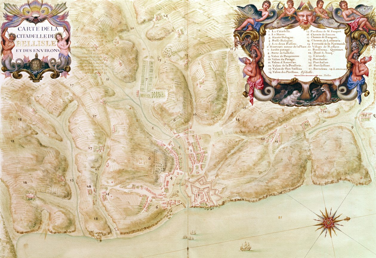 Ms 988 cilt 3 fol.33 Bellisle kasabasının ve kalesinin haritası, 