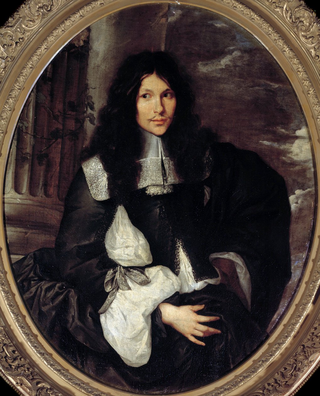 Bir adamın portresi (uzun süredir Jean Fouquet olduğunu varsayıyor). Sebastien Bourdon okulunun isimsiz tablosu (1616-1671) by Sebastien (school of) Bourdon