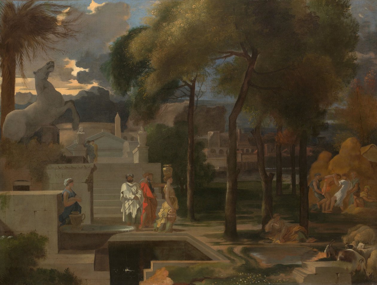 Klasik Bir Manzara, 1660 civarı (tuval üzerine yağlı boya) by Sébastien Bourdon