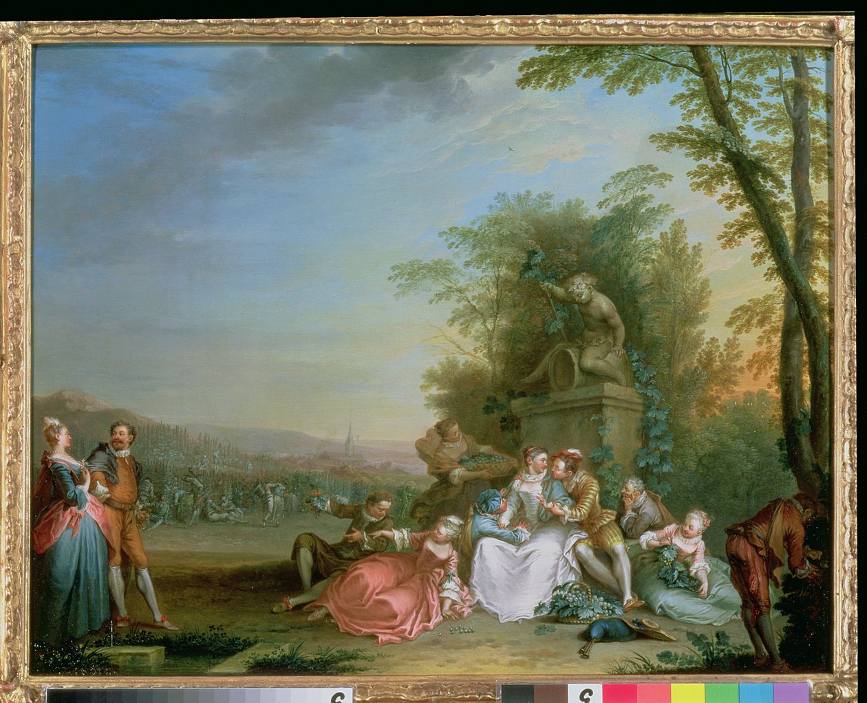 The Grape Harvest, c.1750 (panel) (pair to 87638) by Sebastien II Le Clerc