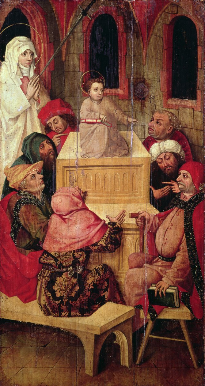 The Twelve Year Old Jesus in the Temple (tempera on panel) by Second Master of Aranyosmarot