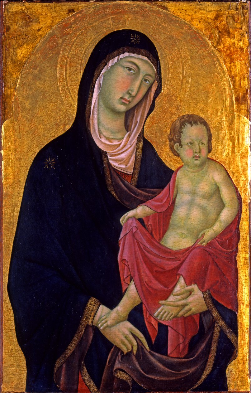 Madonna ve Çocuk, c.1320-1330 (panelde tempera, altın varaklı) by Segna di Bonaventura