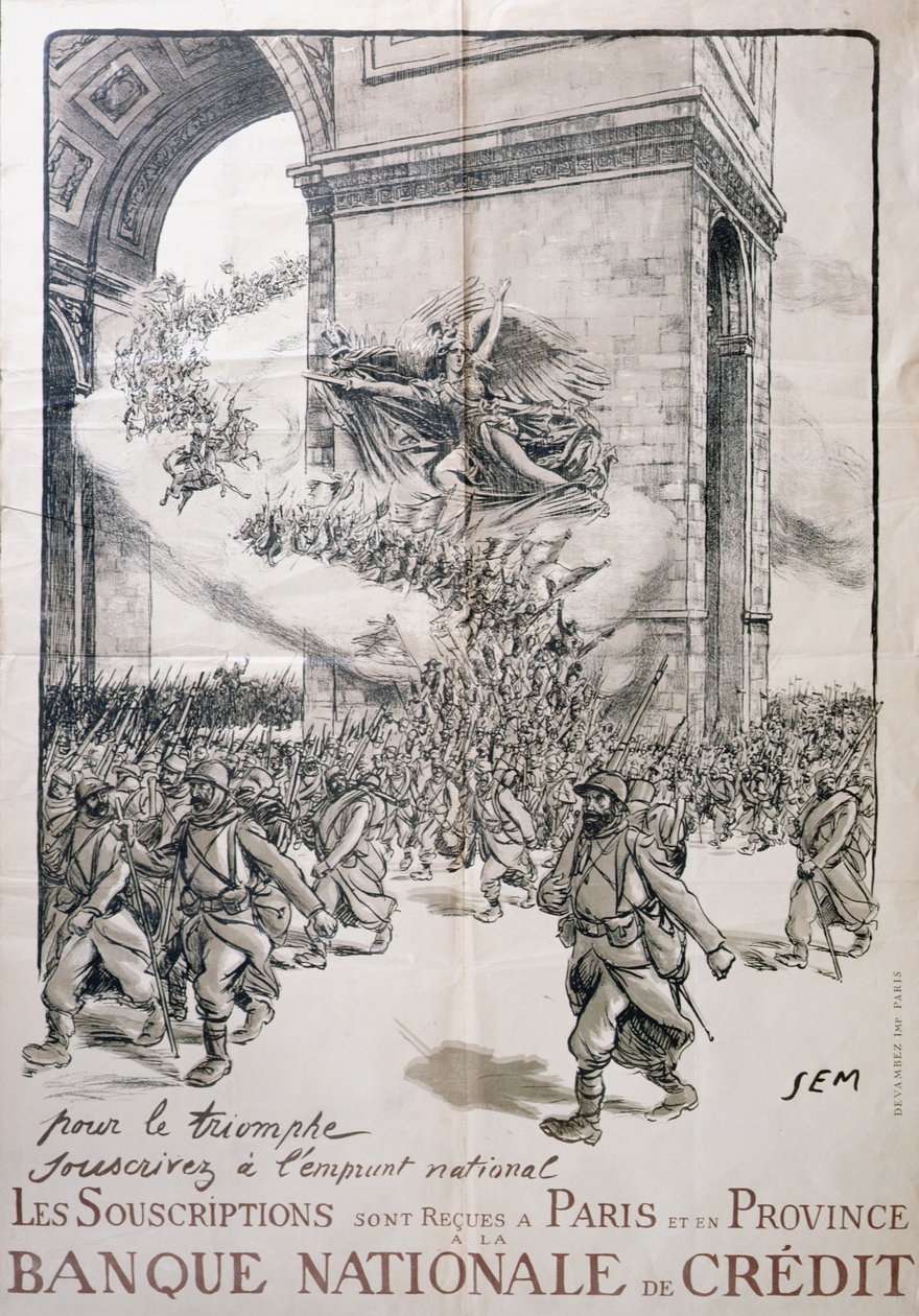 Ulusal Kredi Afişi, Banque Nationale de Credit, 1. Dünya Savaşı, 1914-18 by Sem 1863 1934 Sem 1863 1934