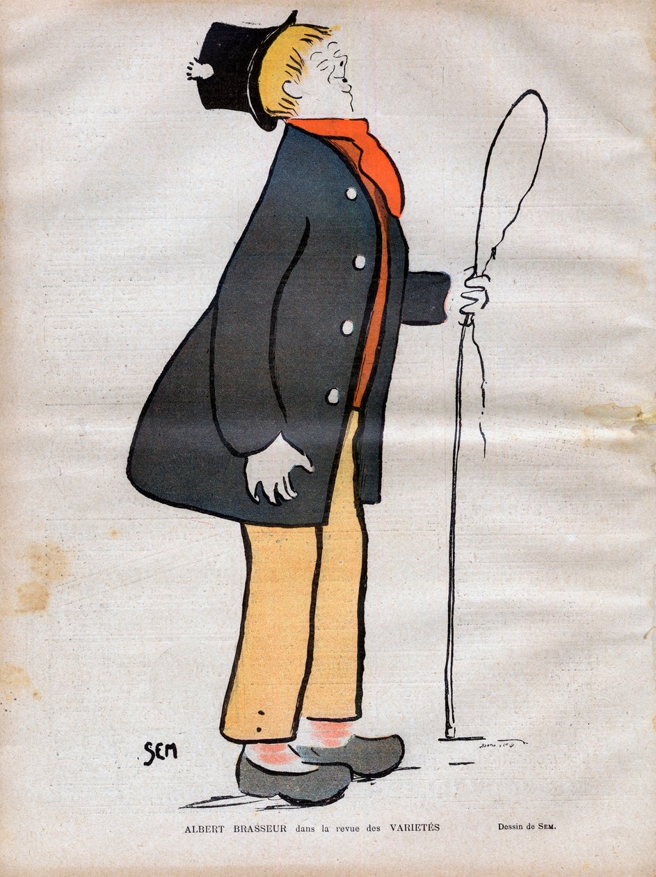 Albert Jules Dumont (1862-1932), Varietes dergisinde bulvar tiyatrosu ve operet oyuncusu Albert Brasseur - SEM
