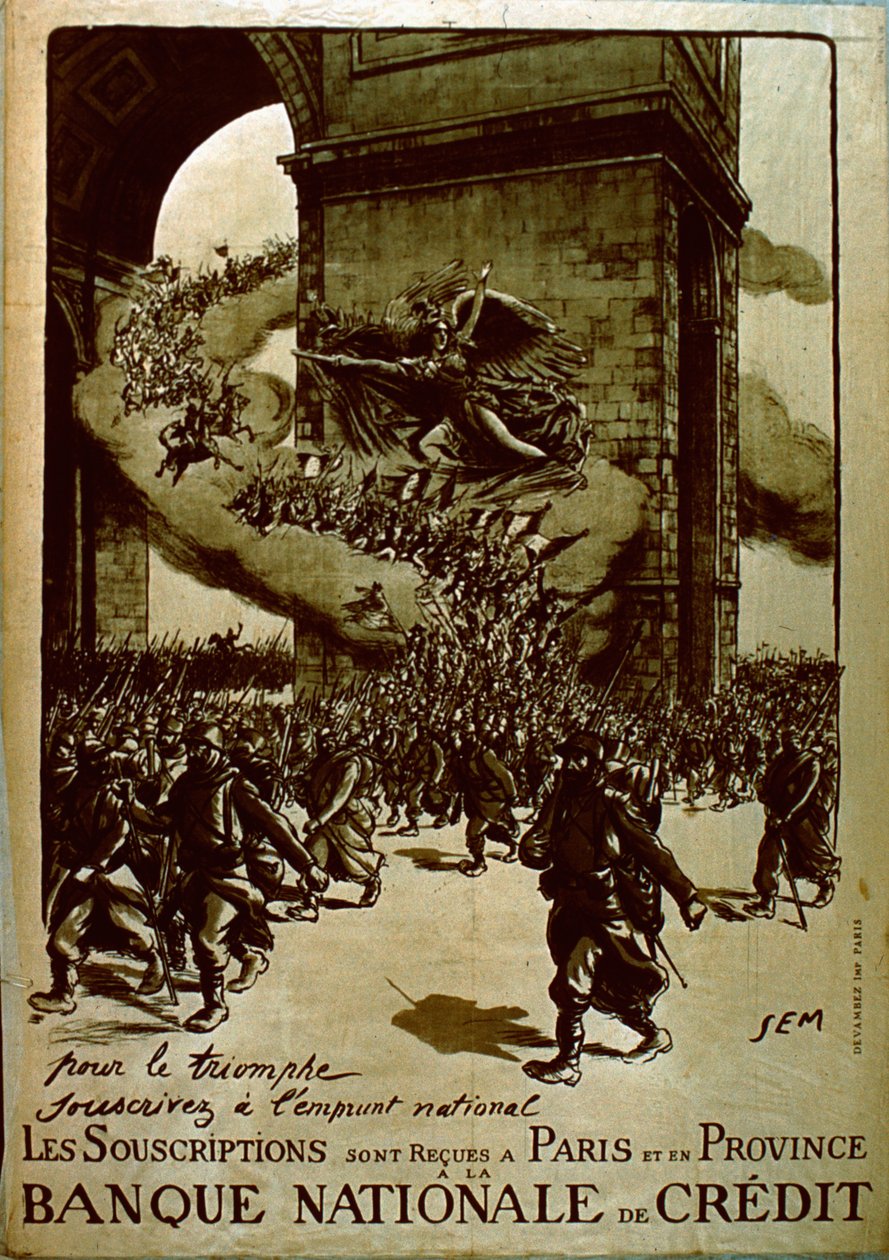 Birinci Dünya Savaşı sırasında Fransız Ulusal Kredisi için poster (litho) by Sem