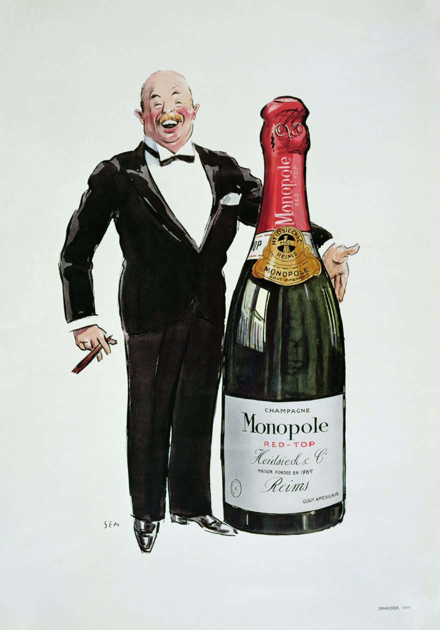 Heidsieck Şampanya için Reklam, c.1910 by Sem