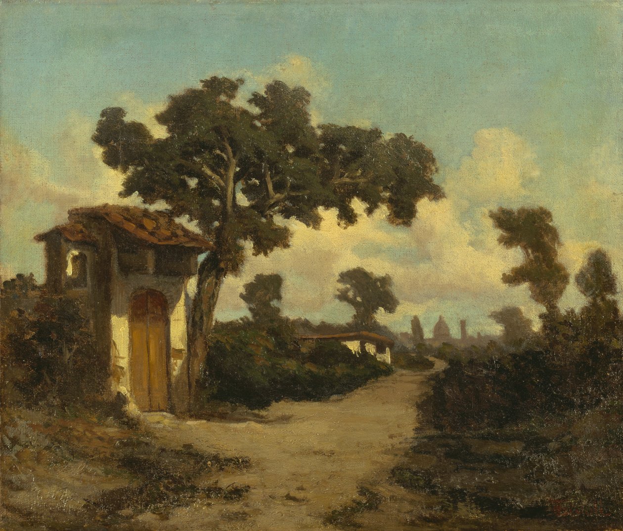 Floransa civarında, Serafino De Tivoli (1825-1892), tuval üzerine yağlı boya, 31x37 cm by Serafino de Tivoli