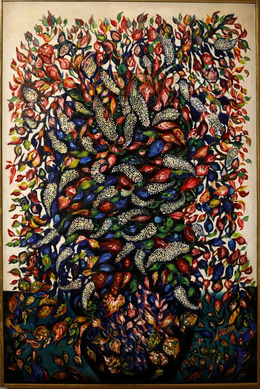 Çiçekler ve meyveler, c.1920 (tuval üzerine yağlı boya) by Seraphine Louis