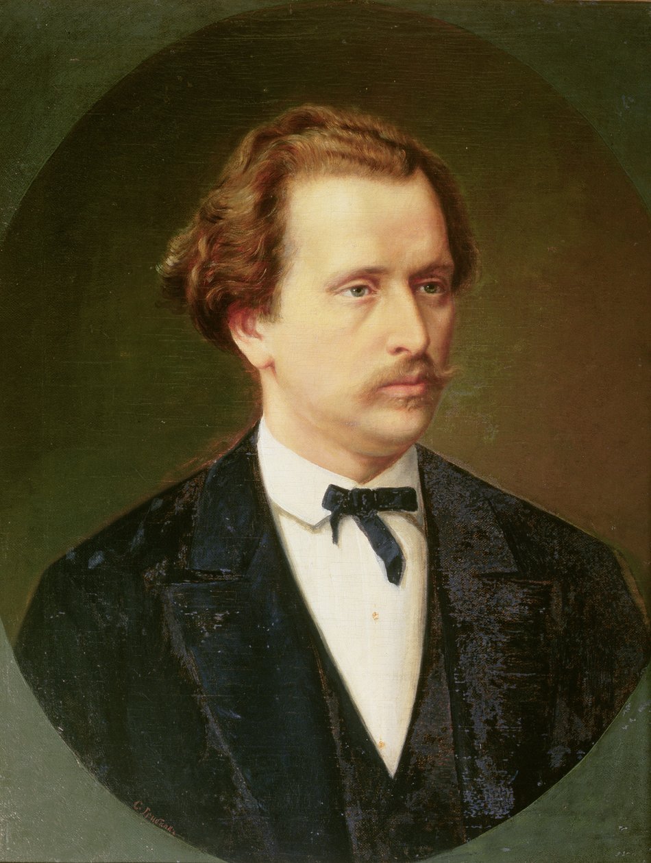Nikolay Rubinstein (1835-81) portresi c.1870 by Sergei Ivanovich Gribkov