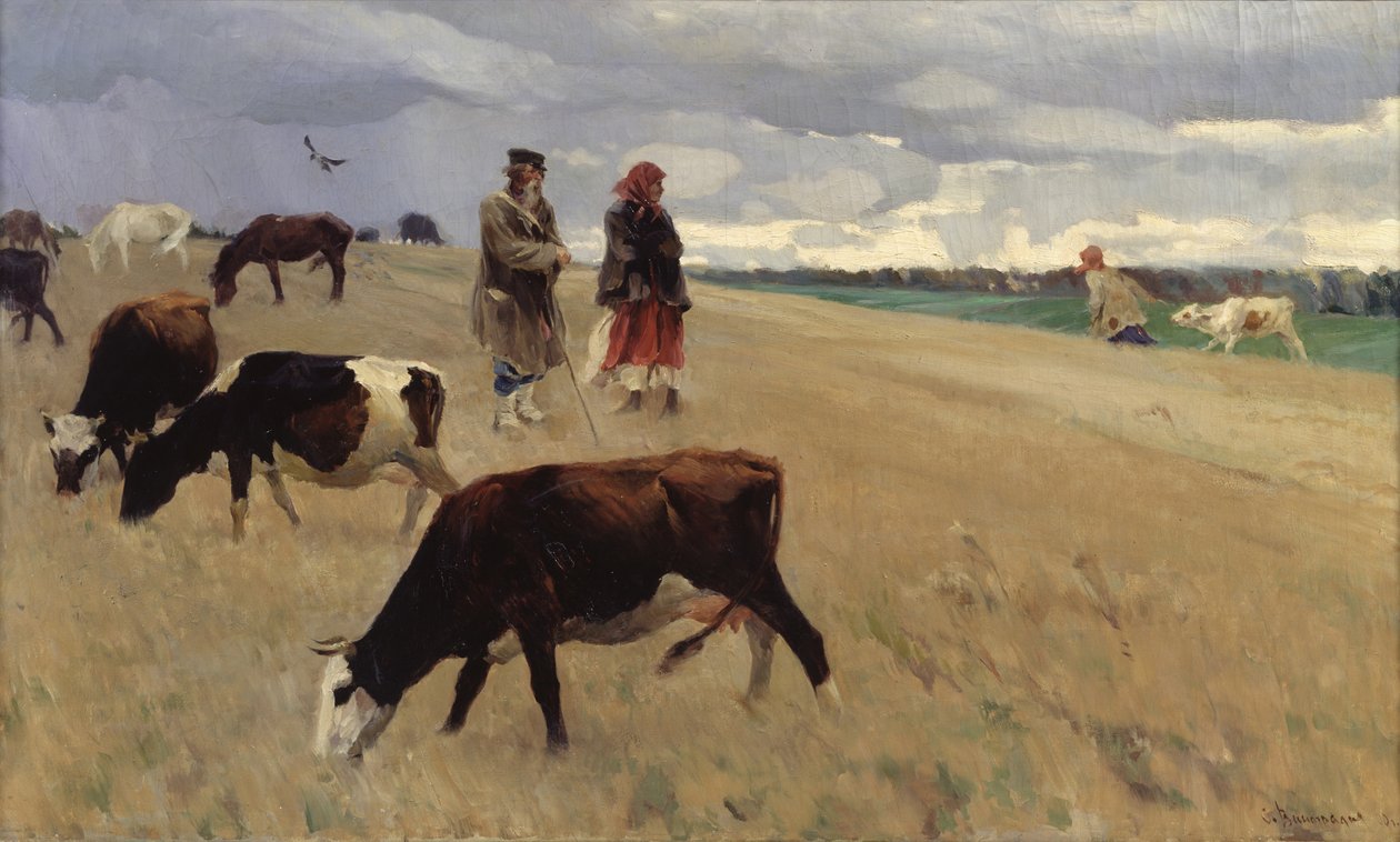 Anız Tarlasında, 1896 by Sergei Arsenevich Vinogradov