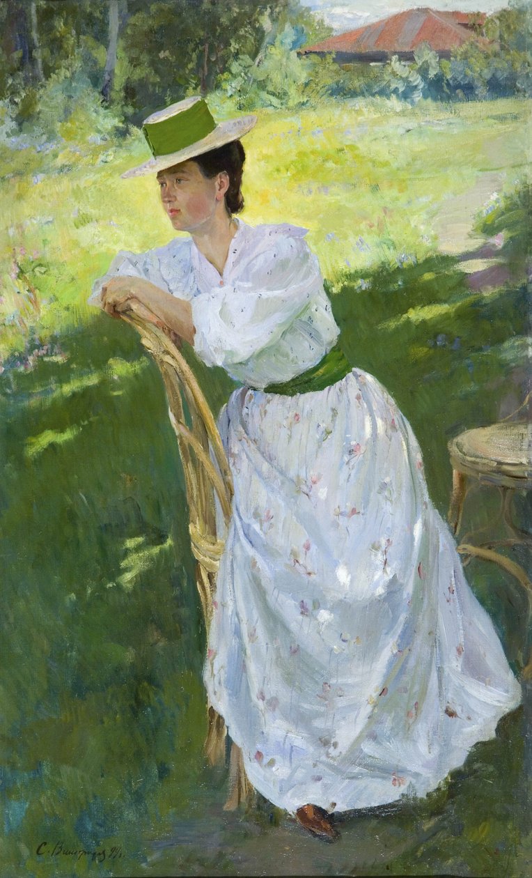 Açık Havada Bir Kadının Portresi, 1899 by Sergei Arsenevich Vinogradov