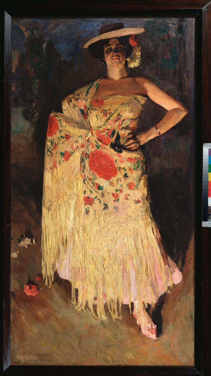 Bir Dansçı - Resim Sergei Arsenyevich Vinogradov (1869-1938), tuval üzerine yağlı boya by Sergei Arsenevich Vinogradov