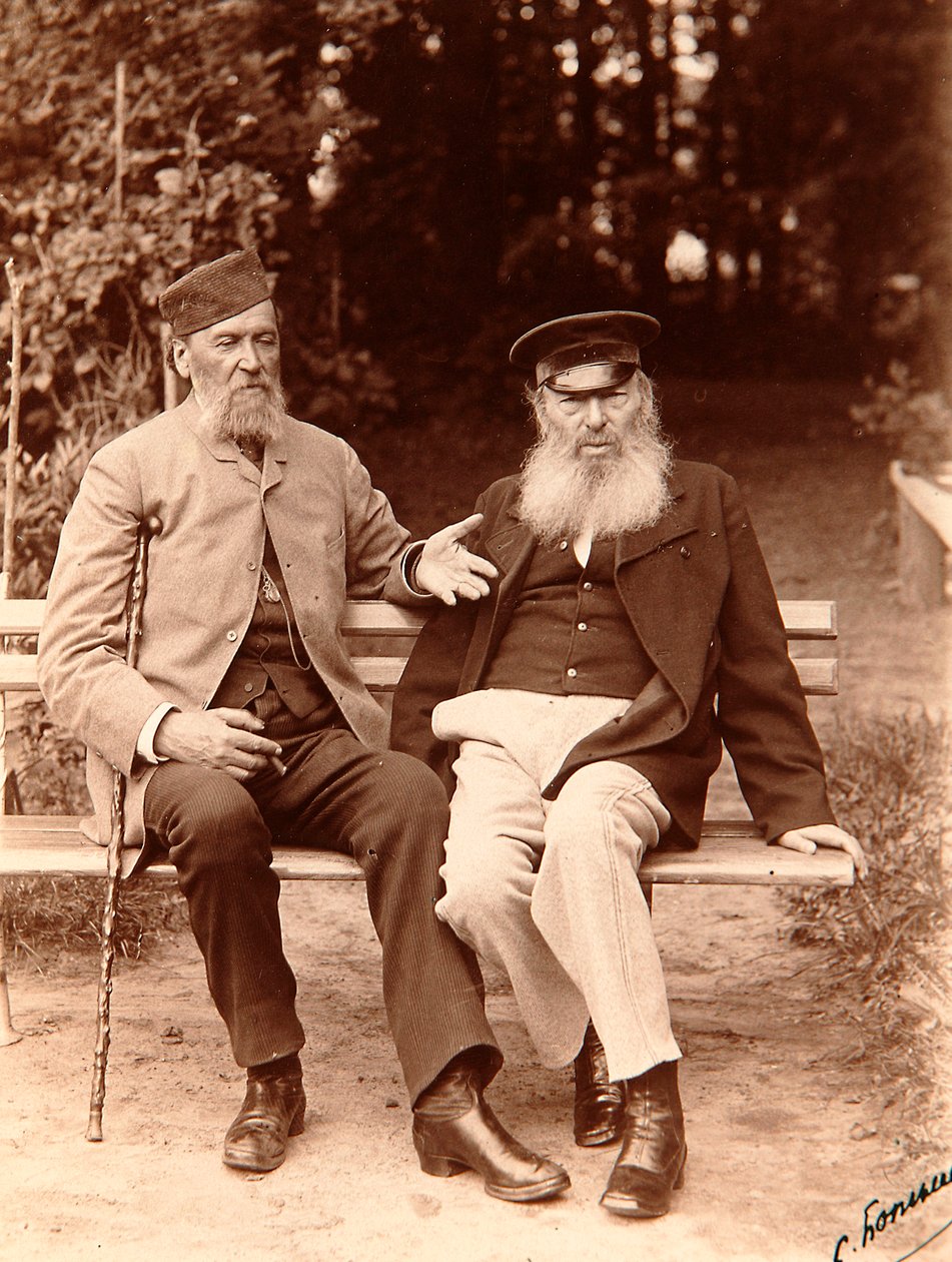 Yakov Polonsky ve Afanasy Fet, Rus şairler, c1890. by Sergei Dmitrievich Botkin