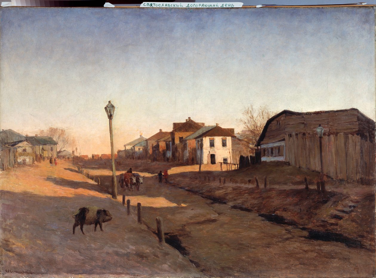 Dışarı Çıkan Gün - Resim Sergei Ivanovich Svetoslavsky (Svetoslavsky) (1857-1931), tuval üzerine yağlı boya - Rus sanatı by Sergei Ivanovich Svetoslavsky