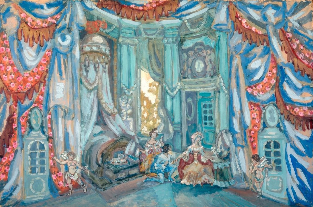 Mozart, Figaro / set tasarımı Sudeikin by Sergei Jurjewitsch Sudeikin