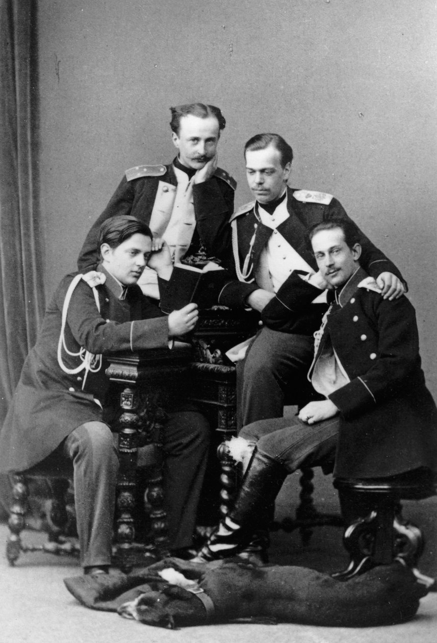 Rusya Büyük Dükleri Alexander Alexandrovich ve Vladimir Alexandrovich, c1870-c1875 by Sergei Lvovich Levitsky