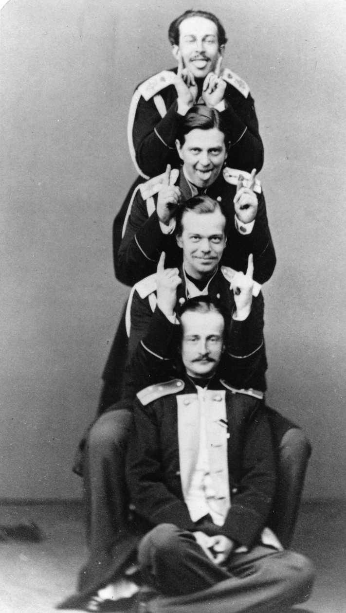 Rusya Büyük Dükleri Alexander Alexandrovich ve Vladimir Alexandrovich, c1870-c1875 by Sergei Lvovich Levitsky