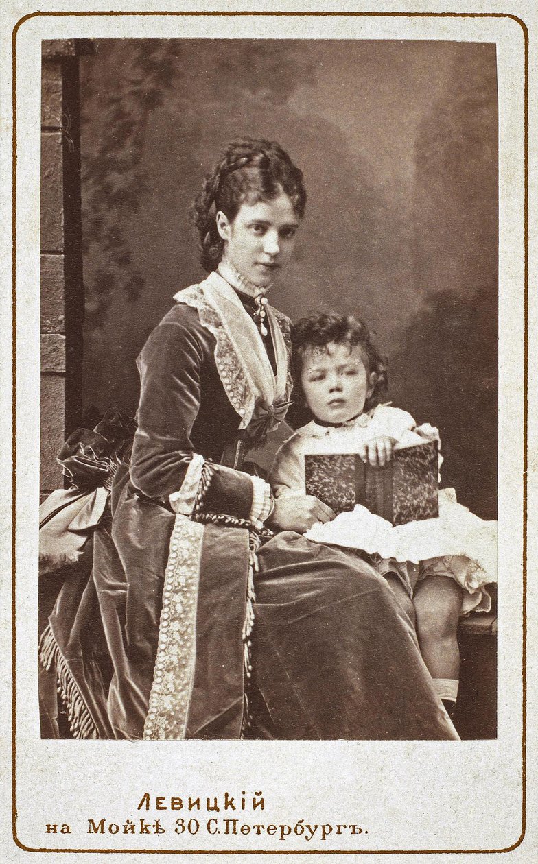 Danimarka İmparatoriçesi Maria Fyodorovna Dagmar 1847-1928, Rusya'nın oğlu Nicholas Alexandrovich ile birlikte, by Sergei Lvovich Levitsky
