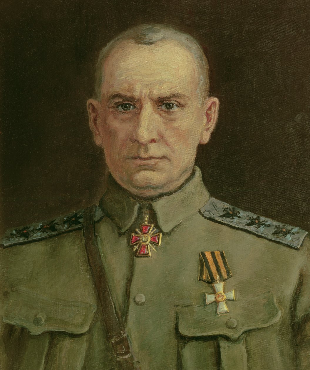 Yüce Hükümdar ve Rus Amiral A. Kolçak (1874-1920) (tuval üzerine yağlı boya) by Sergei Varlenovich Pen