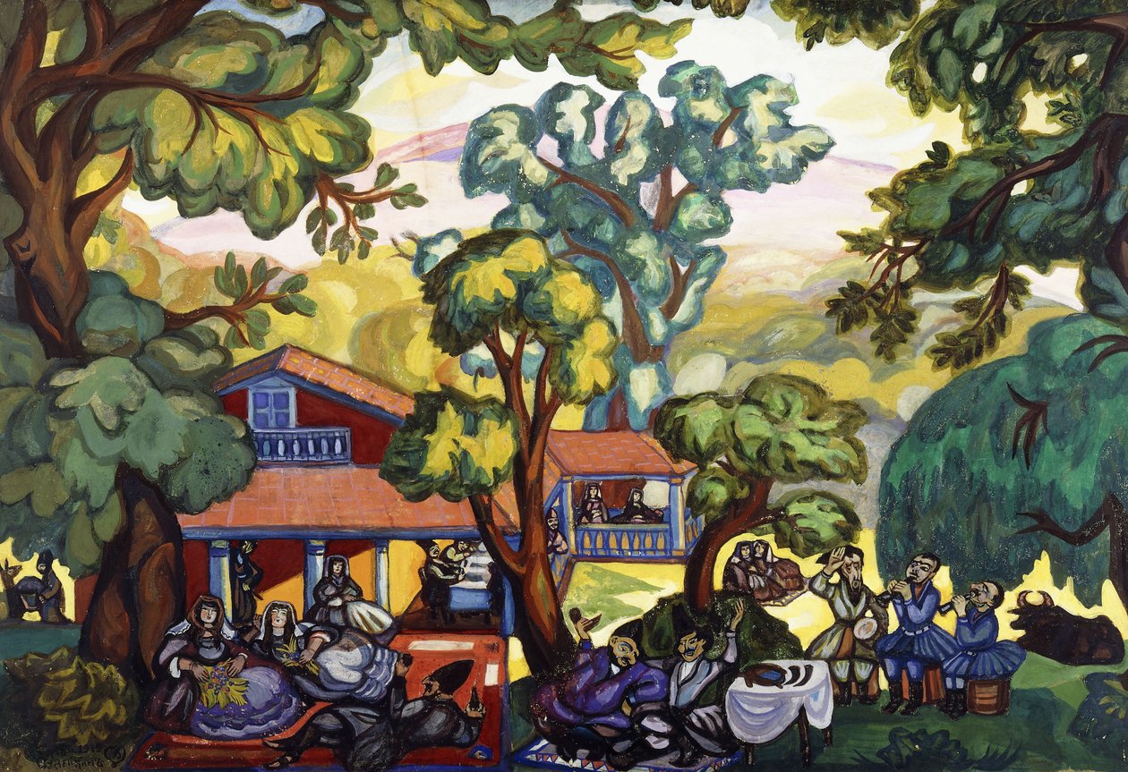 gürcü sahnesi by Sergei Yurevich Sudeikin