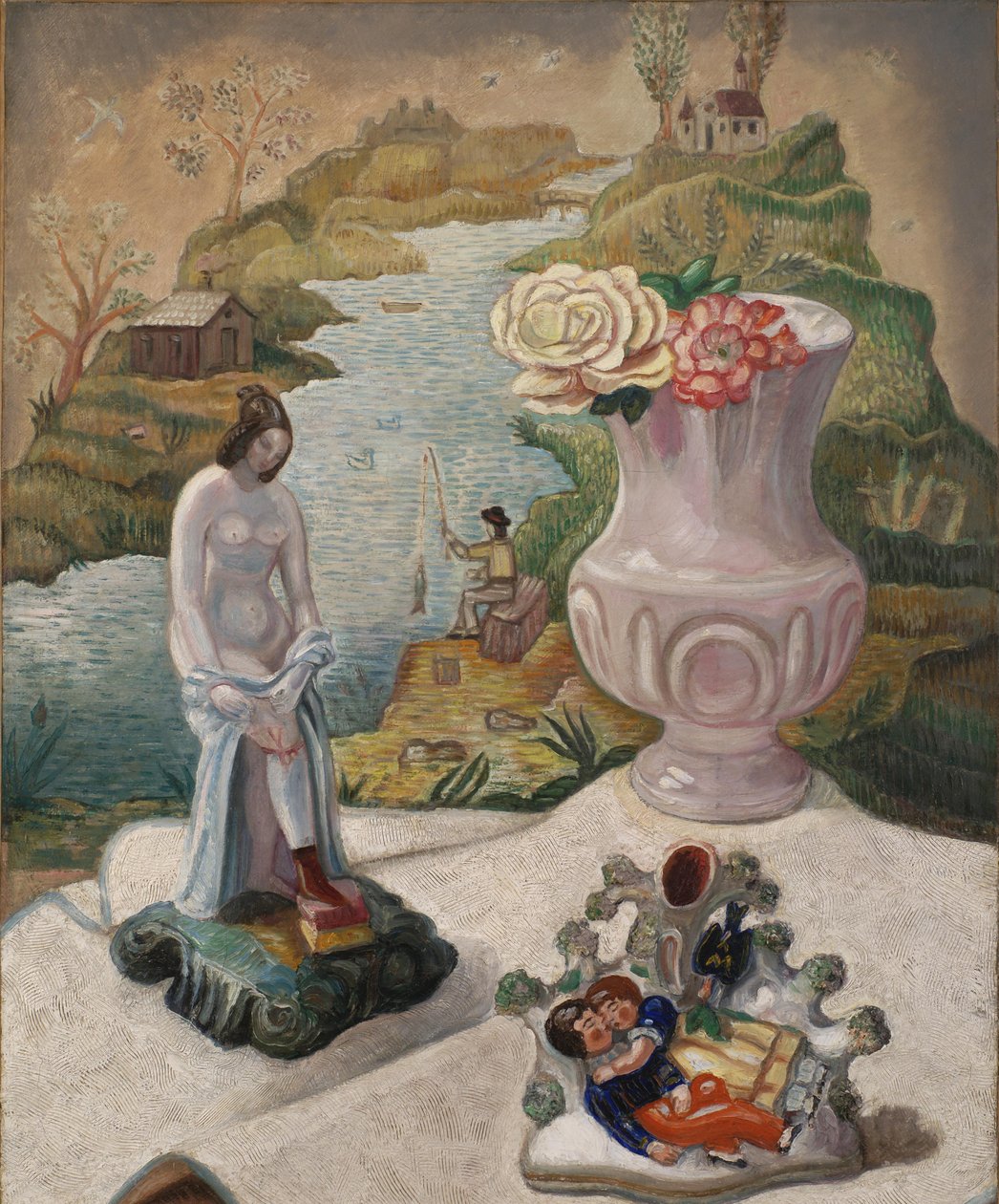 Porselen Figürler ve Çiçekler by Sergei Yurievich Sudeykin