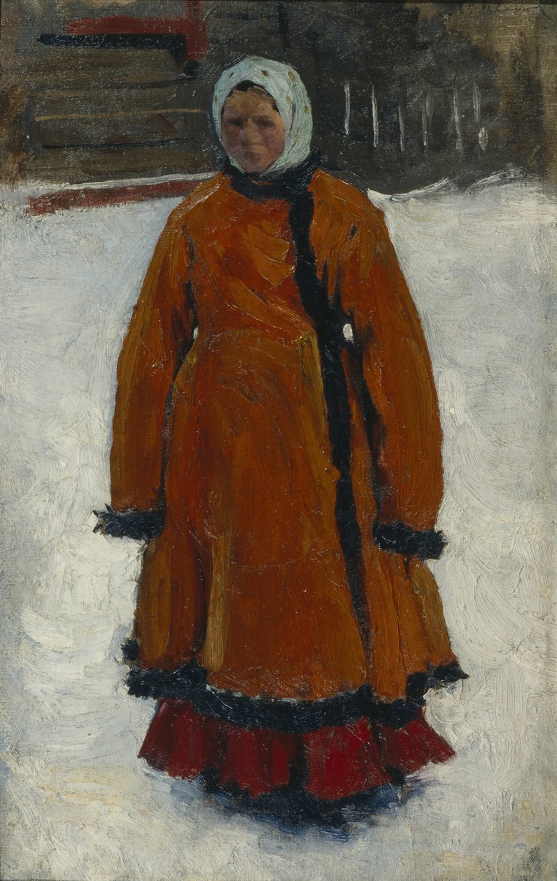 Kırmızı Kürk Mantolu Kız, 1903-1906 by Sergej Vasilevic Ivanov