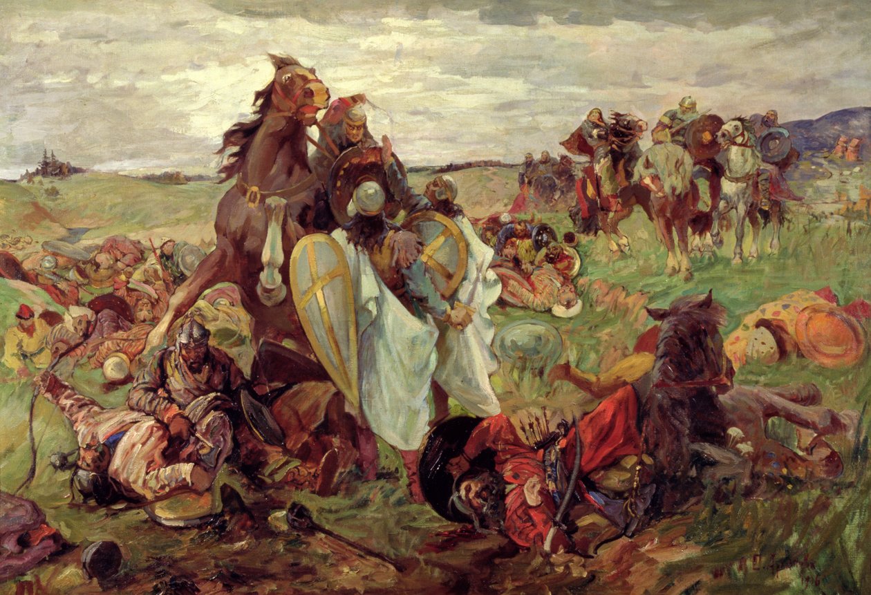 Ruslar ve Tatarlar Arasındaki Savaş, 1916 by Sergey Nikolayevich Arkhipov
