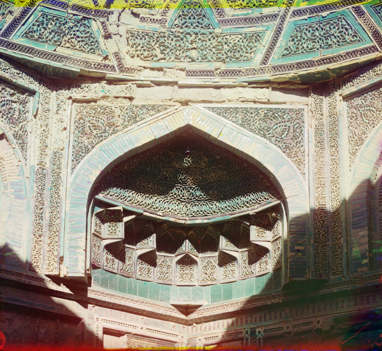 Bayan Quli Khan türbesinin içindeki detay, Buhara, 1905-1915 by Sergey Prokudin Gorsky