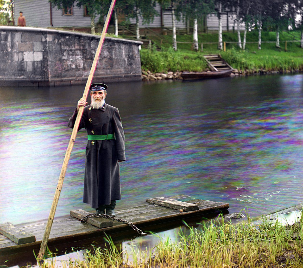 Pinkhus Karlinskii, seksen dört yaşında: altmış altı yıl hizmet, Çernigov bent kapağı, Mariinskii kanal ve nehir sistemi amiri, Rus İmparatorluğu, 1909 by Sergey Prokudin Gorsky