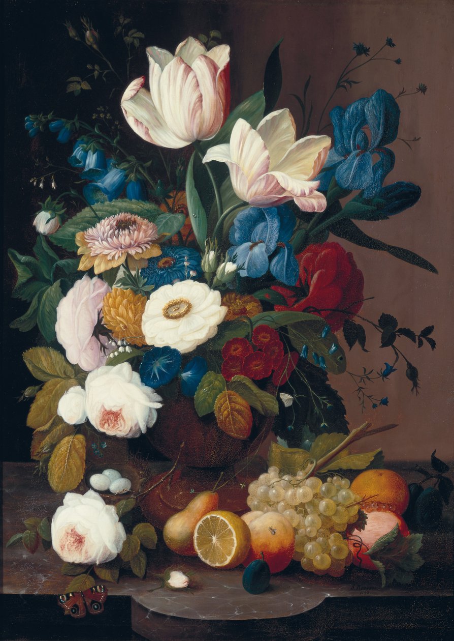 Natürmort, Çiçekler ve Meyve, 1848 by Severin Roesen