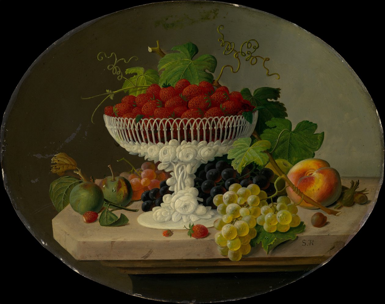 Kompostoda Çilekli Natürmort, 1865-70. by Severin Roesen