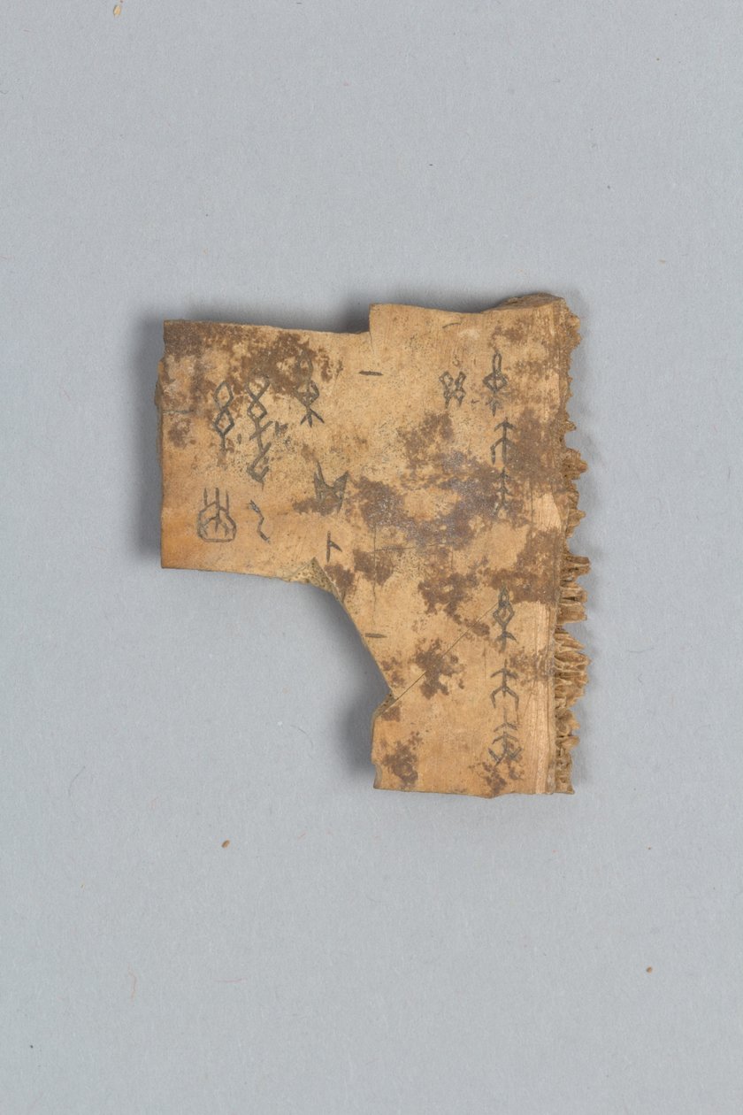 Kutsal Kemiğin Parçası (kabuk) by Shang Dynasty Chinese School