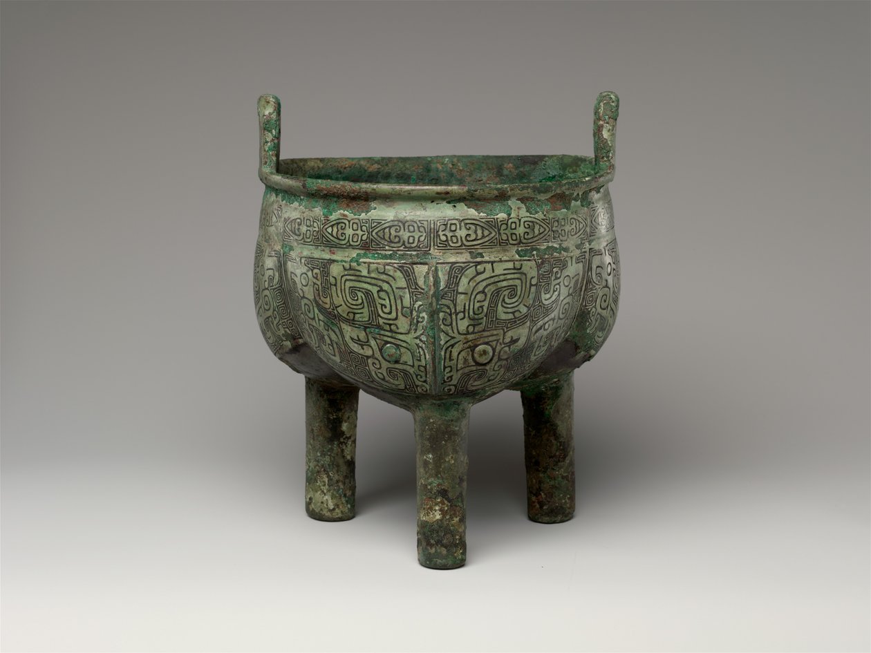 Loblu Tripod Kazanı, geç Anyang dönemi by Shang Dynasty Chinese School