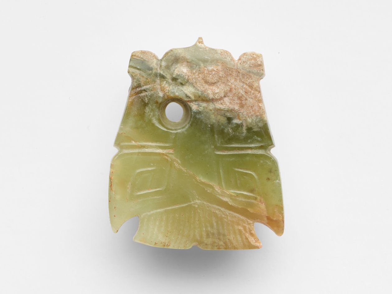 Kuş şeklinde kolye, elden geçirilmiş, MÖ 1300-1050 dolayları by Shang Dynasty Chinese School